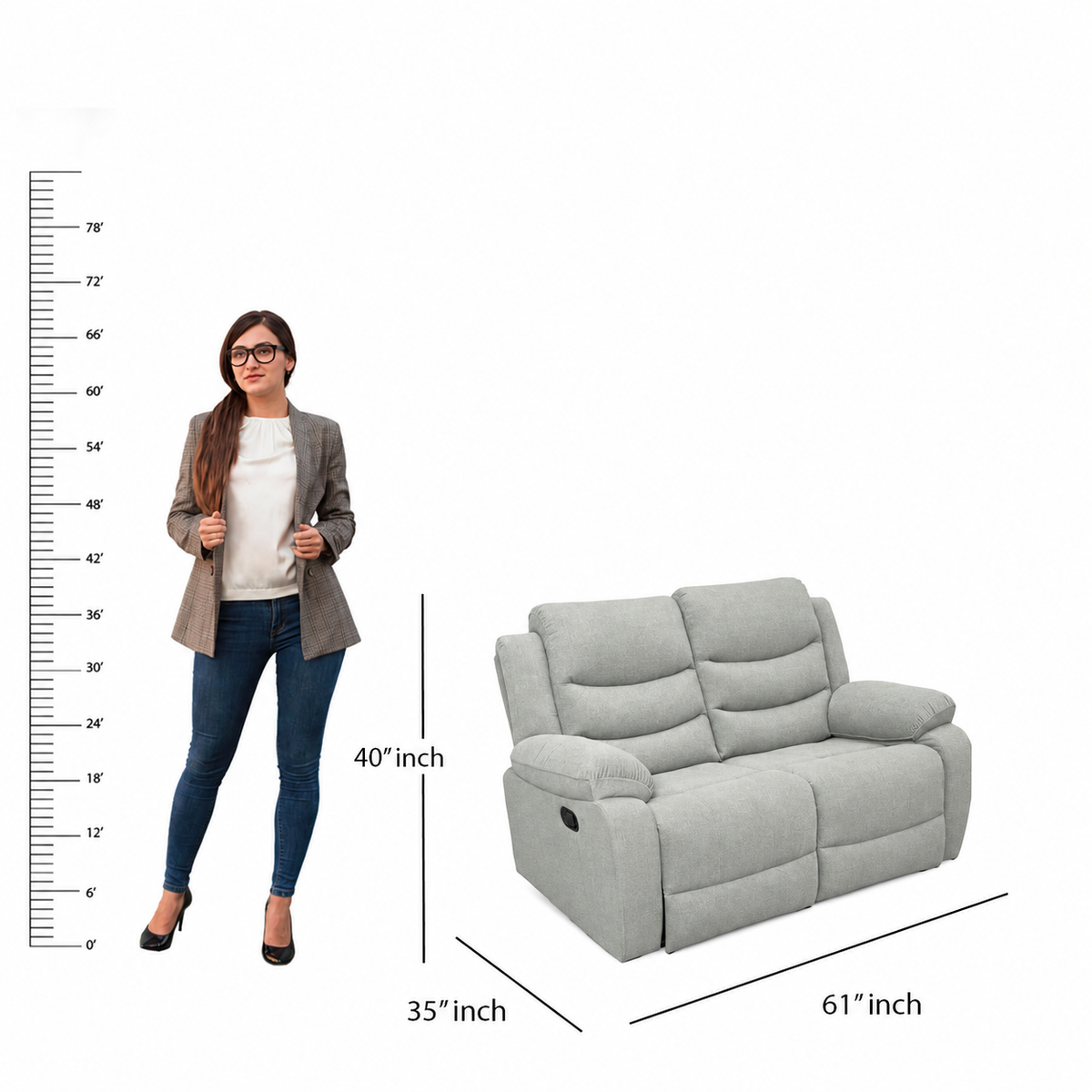 MAARK MANUAL RECLINER FABRIC SOFA SET (3+2R) MAGILCHI