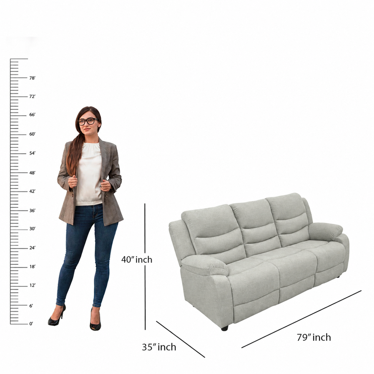 MAARK MANUAL RECLINER FABRIC SOFA SET (3+2R) MAGILCHI