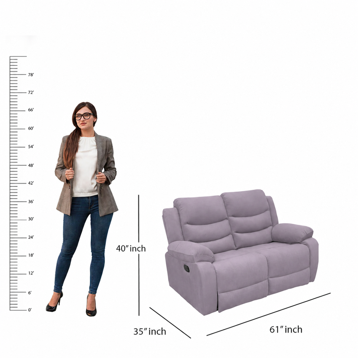 MAARK MANUAL RECLINER FABRIC SOFA SET (3+2R) MAGILCHI