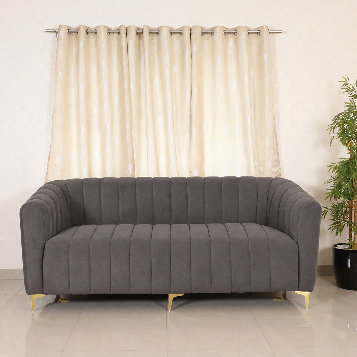 MAARK FABRIC THREE SEATER SOFA FLOREDA