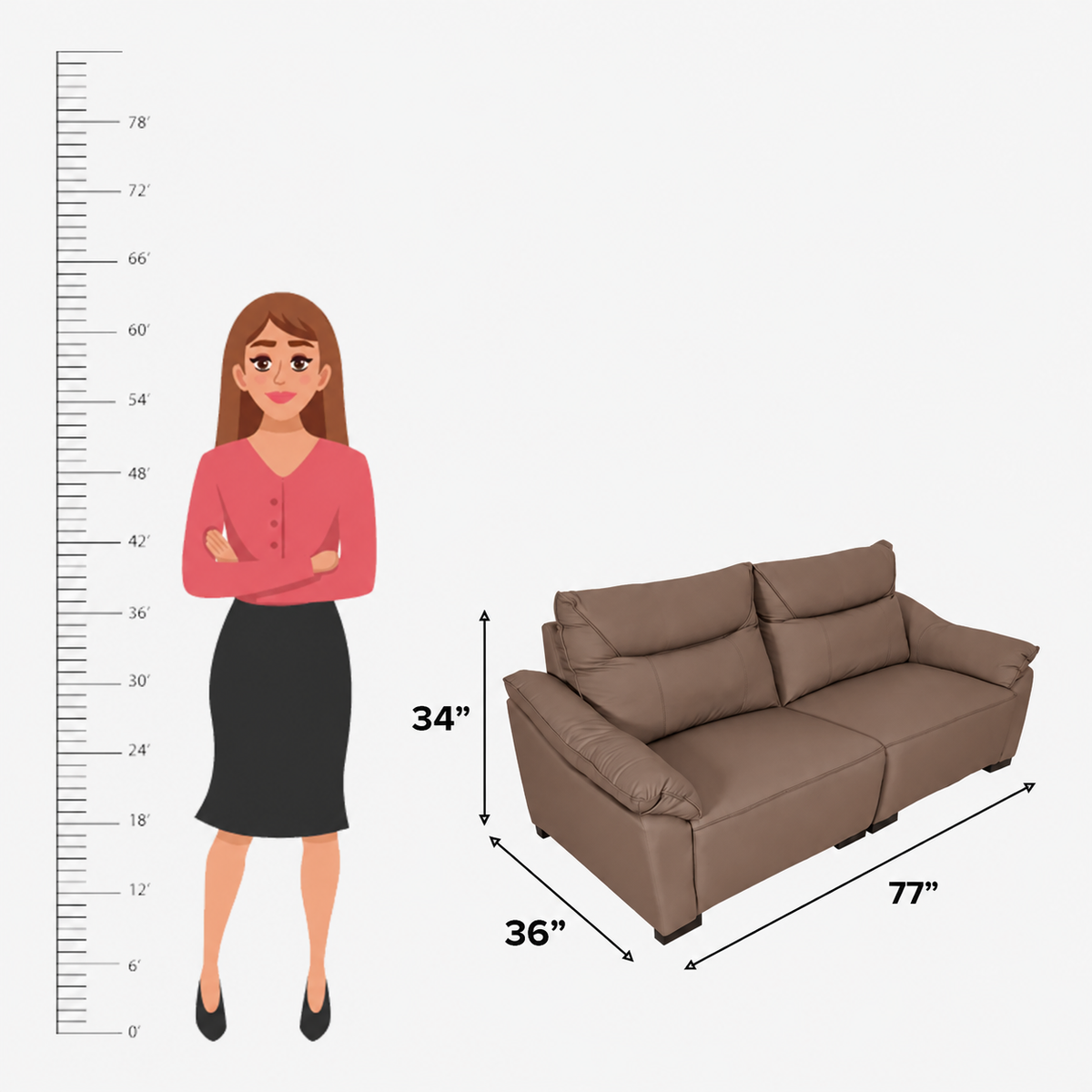 MAARK LEATHER SOFA SET (3+2+1) 3907-33 CAPPUCINO HT