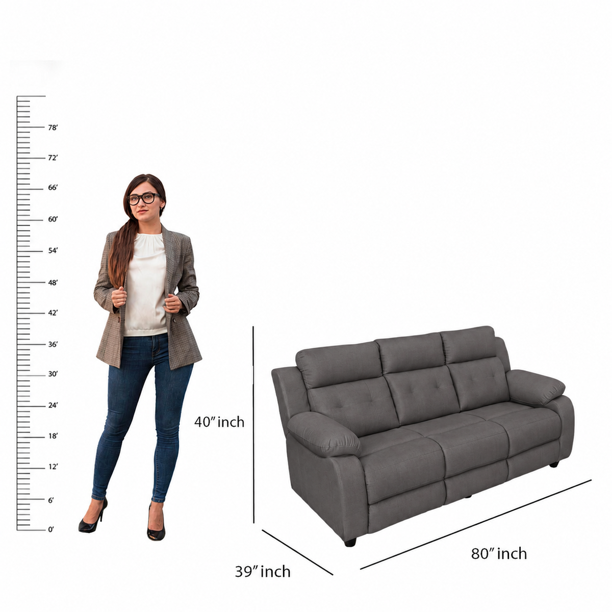 MAARK MANUAL RECLINER FABRIC SOFA SET (3+2R) GALAXY