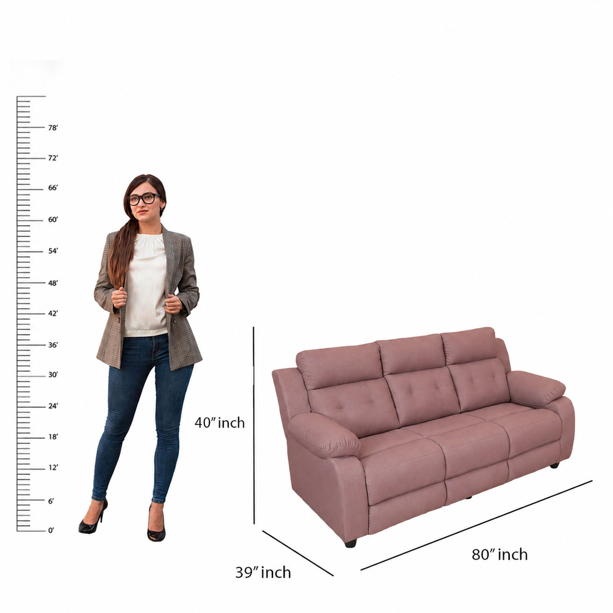 MAARK MANUAL RECLINER FABRIC SOFA SET (3+2R) GALAXY