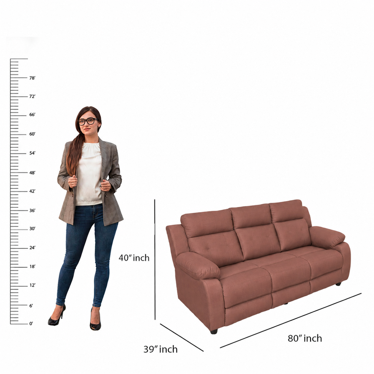 MAARK MANUAL RECLINER FABRIC SOFA SET (3+2R) GALAXY