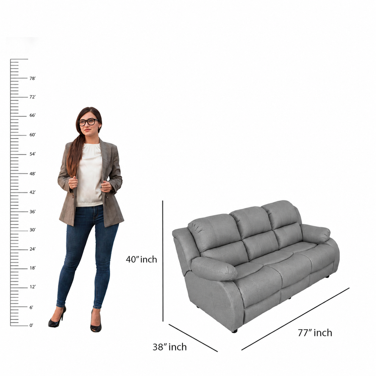 MAARK MANUAL RECLINER FABRIC SOFA SET (3+2R) F211