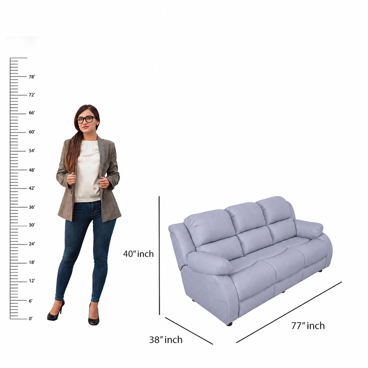 MAARK MANUAL RECLINER FABRIC SOFA SET (3+2R) F211