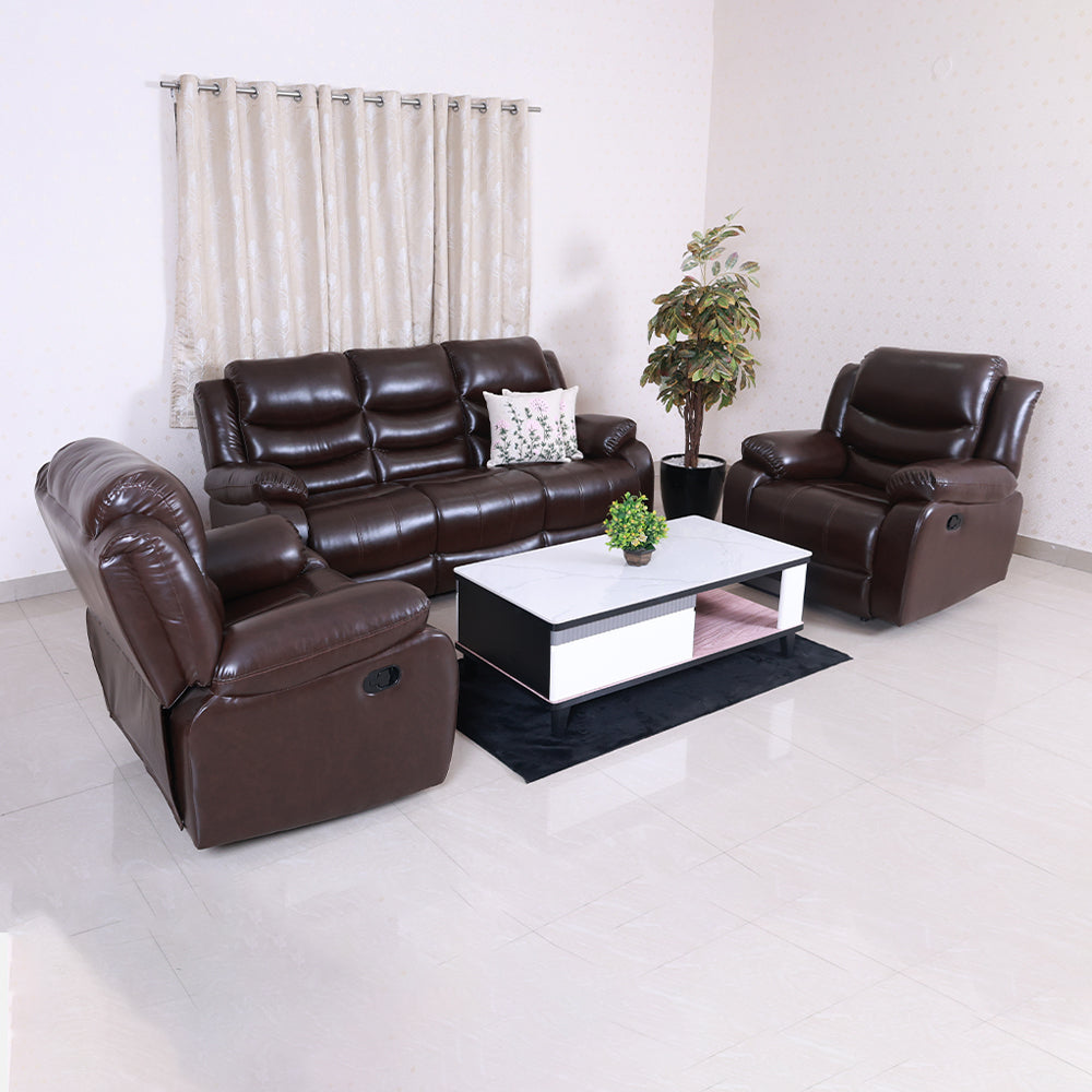MAARK MANUAL RECLINER FABRIC SOFA SET (3+1R+1R)  MAGILCHI