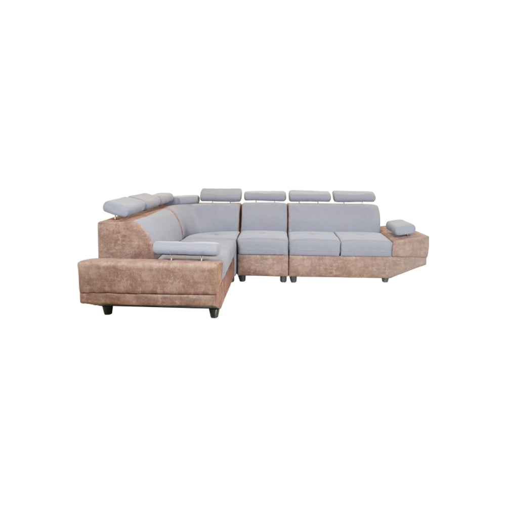 MAARK FABRIC CORNER SOFA 5 SEATER SWIZ GRAY COLOUR
