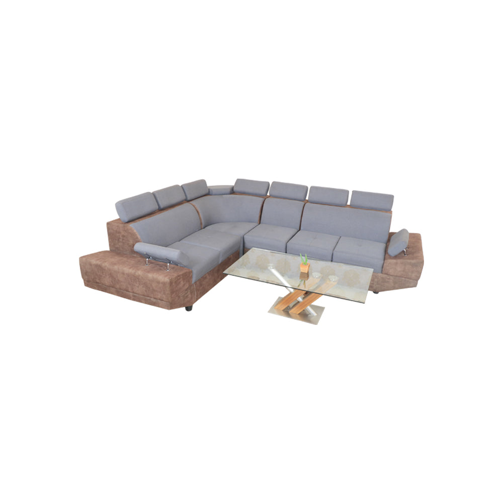 MAARK FABRIC CORNER SOFA 5 SEATER SWIZ GRAY COLOUR