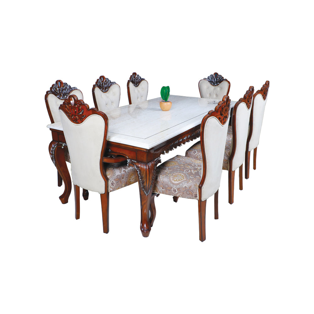 MAARK MARBLE TOP 8 SEATER DINING SET 8005 TD
