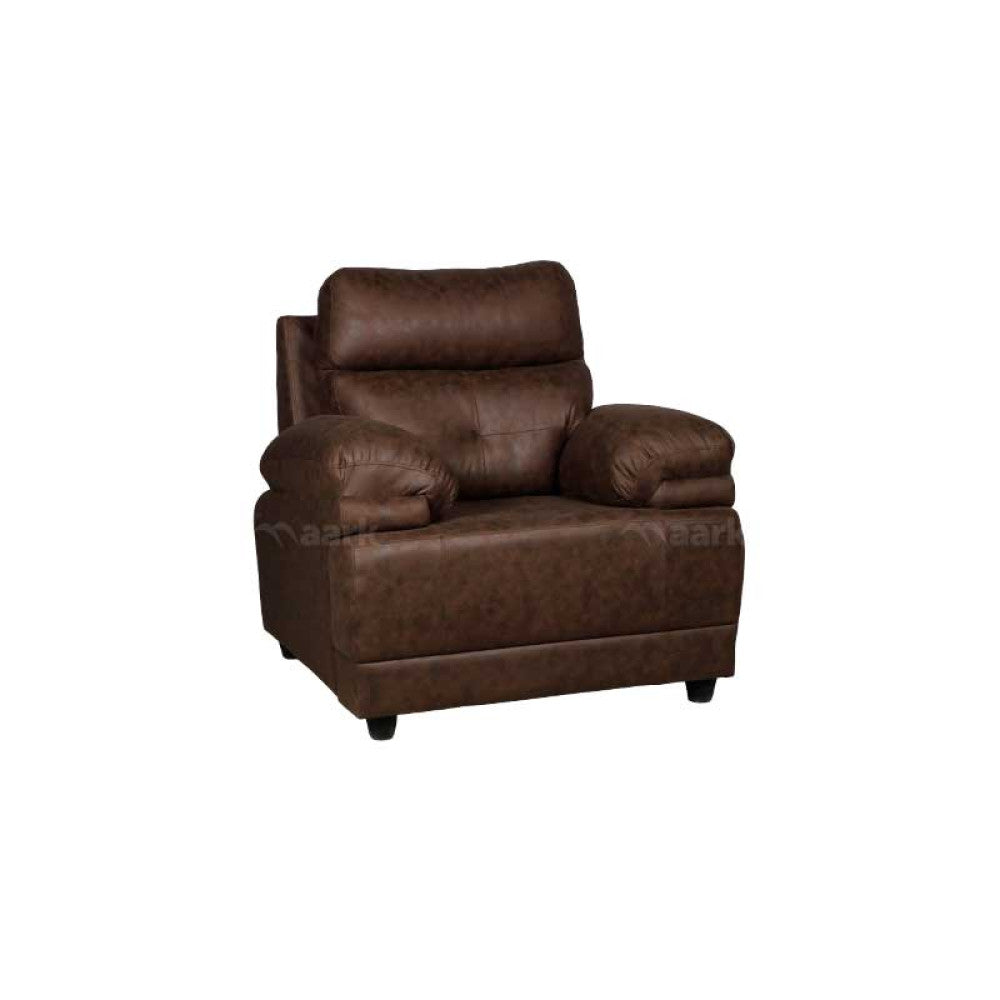 MAARK FABRIC SINGLE SEATER SOFA AVISK BROWN COLOUR