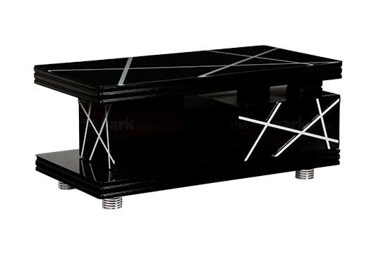 MAARK GLASS TOP COFFEE TABLE CTG-2321-BLACK COLOUR HT