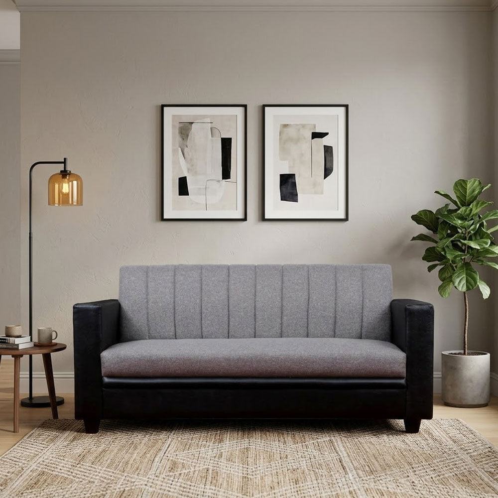 MAARK FABRIC THREE SEATER SOFA HACKSAW GRAY COLOUR