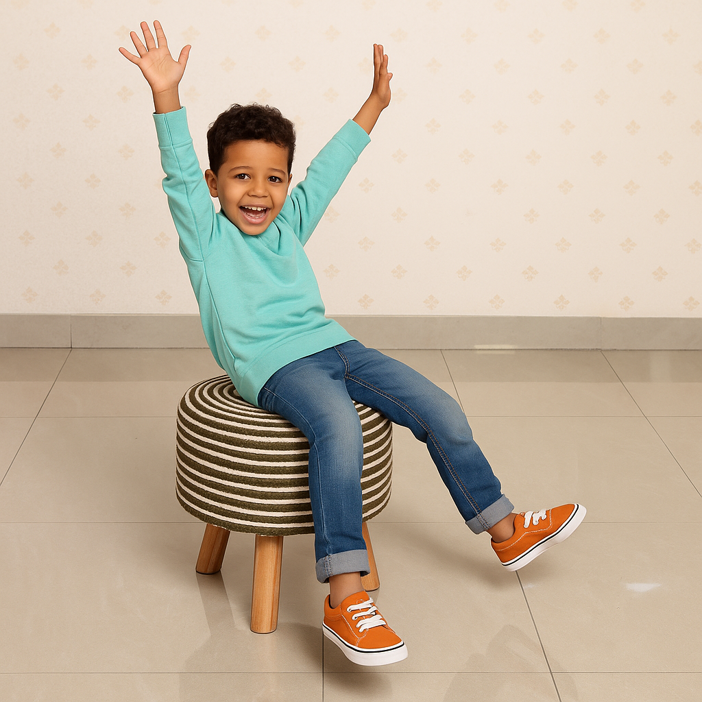 MAARK STOOL BRAIDED JUTE TWIN NATURAL & KHAKI AO