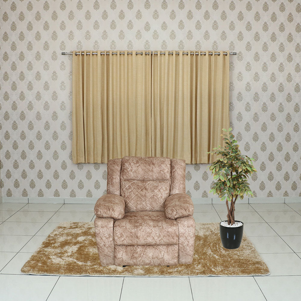 MAARK MANUAL RECLINER FABRIC SOFA SINGLE SEATER PISTHA WHITE COLOUR