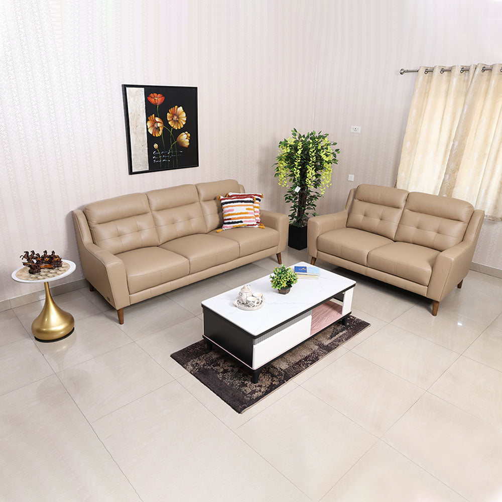 Maark Leather Sofa Set (3+2) 6030 Tan Ml Online India - The Maark Trendz Coimbatore