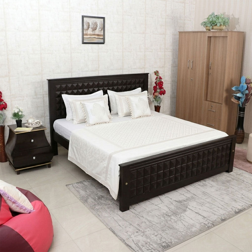 MAARK KING SIZE BED (6*6.25) GD DIAMOND WALNUT COLOUR