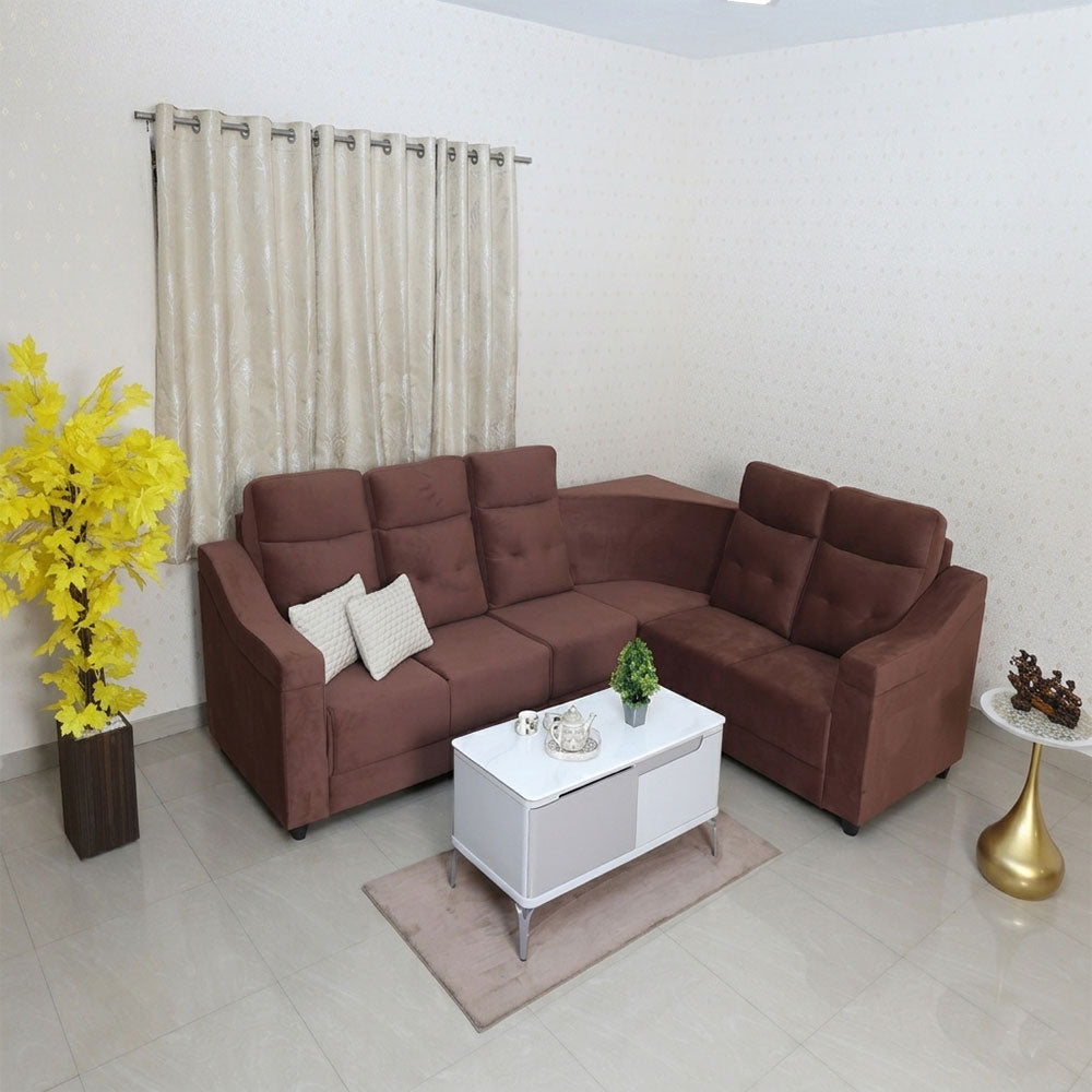 Maark Fabric Corner Sofa 5 Seater Platina Online India - The Maark Trendz Coimbatore