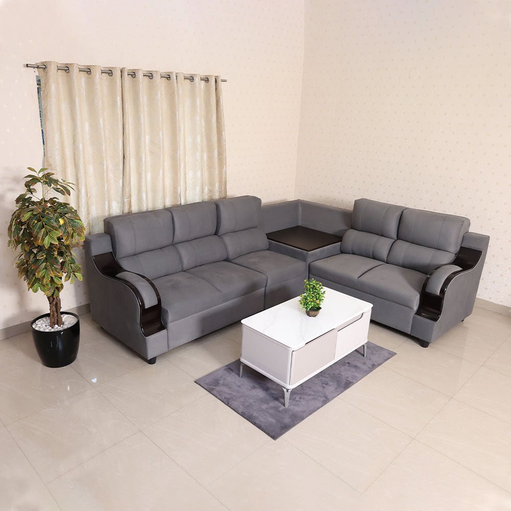 MAARK FABRIC CORNER SOFA 5 SEATER LOUIS