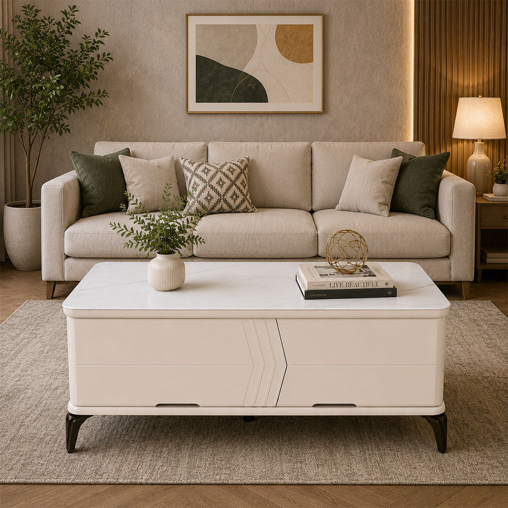 MAARK GLASS TOP COFFEE TABLE 142 HT