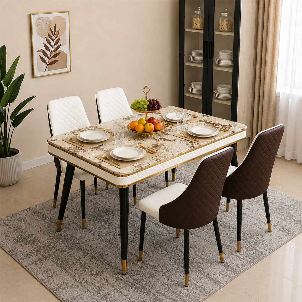 MAARK MARBLE TOP 4 SEATER DINING SET J01-A08-A27 HT