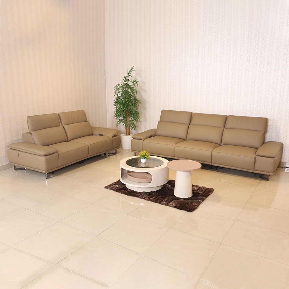 MAARK MOTORIZED RECLINER LEATHER SOFA SET (3R+2R) 2310 CAPPUCINO COLOUR HT