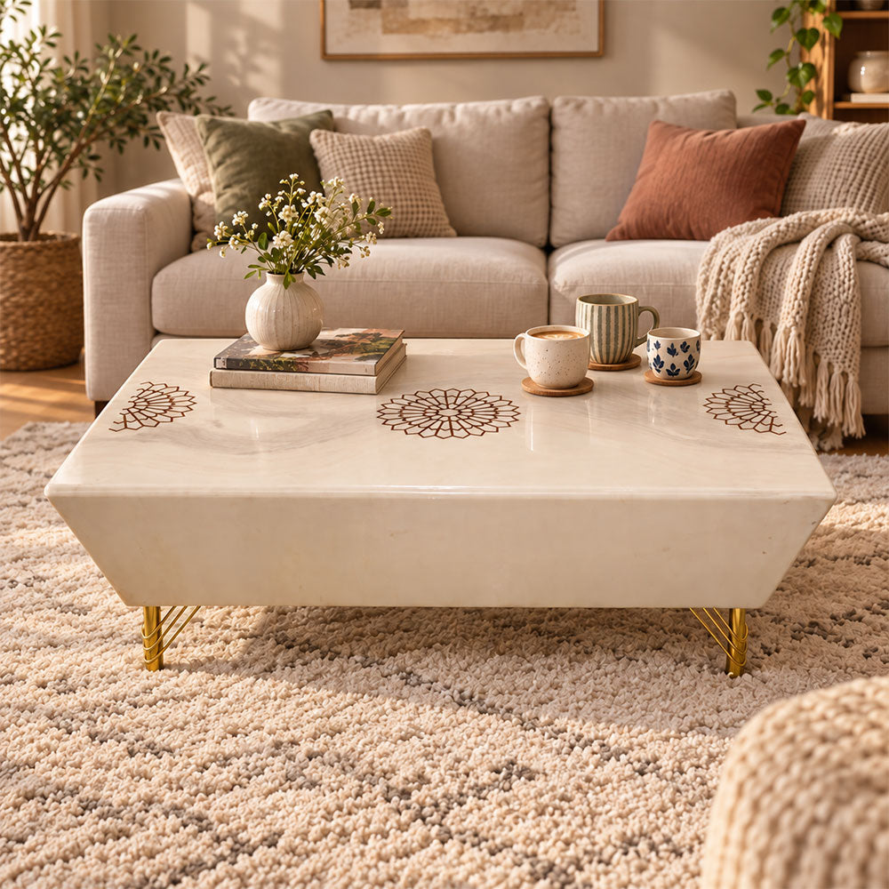 MAARK MARBLE TOP COFFEE TABLE MONALISA SM