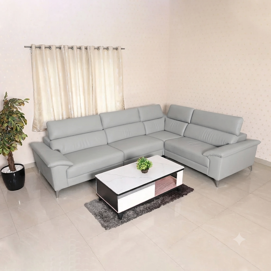 MAARK FABRIC CORNER SOFA 6 SEATER ROYCE