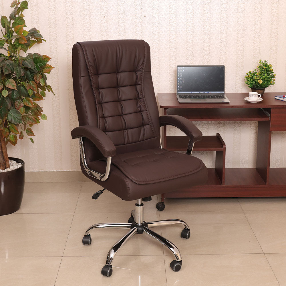 MAARK HIGH BACK OFFICE CHAIR ES 025 BROWN SS