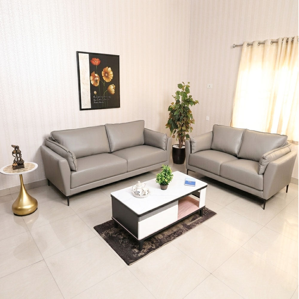 Maark Leather Sofa Set (3+2) 6015 Smoky Gray Ml Online India - The Maark Trendz Coimbatore