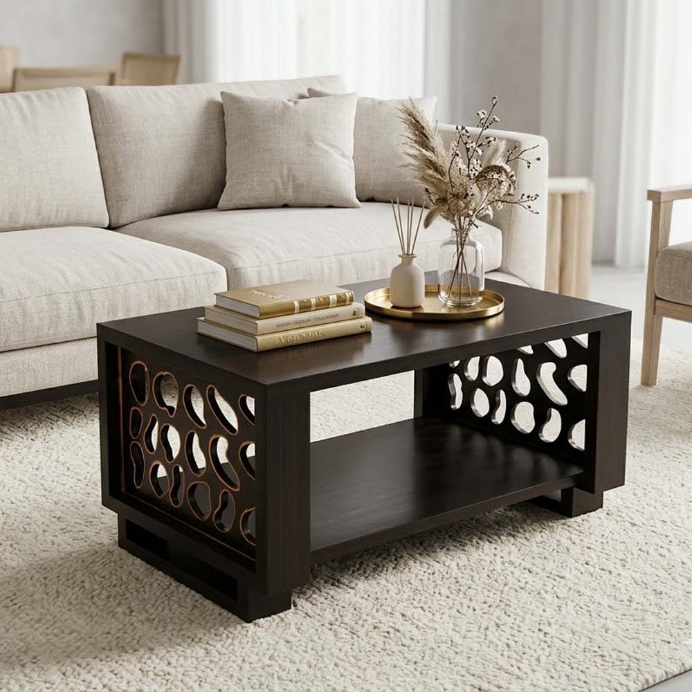 MAARK WOODEN FINISH JOLLY COFFEE TABLE WALNUT COLOUR