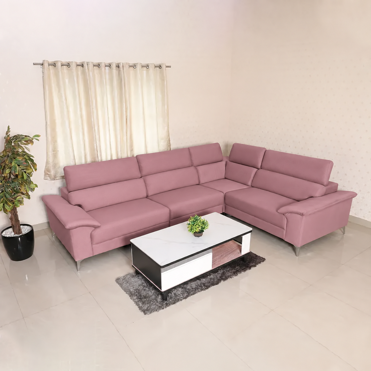 MAARK FABRIC CORNER SOFA 6 SEATER ROYCE