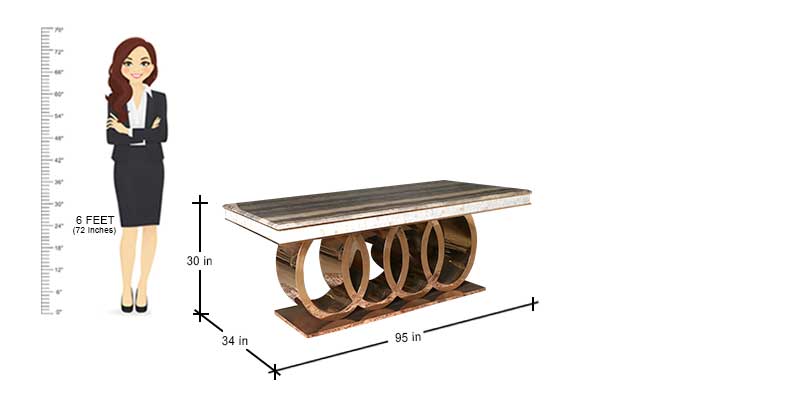 MAARK MARBLE TOP 6 SEATER DINING SET 504 RG HT