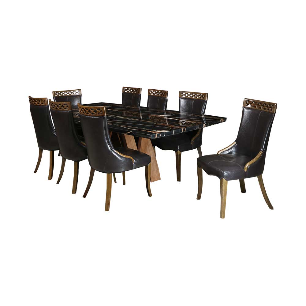MAARK MARBLE TOP 8 SEATER DINING SET 1106-6165 HT