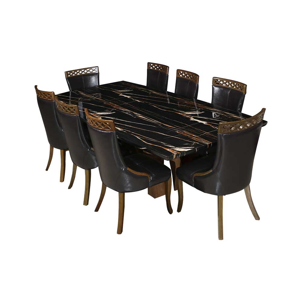 MAARK MARBLE TOP 8 SEATER DINING SET 1106-6165 HT