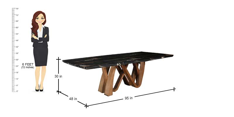 MAARK MARBLE TOP 8 SEATER DINING SET 1106-6165 HT