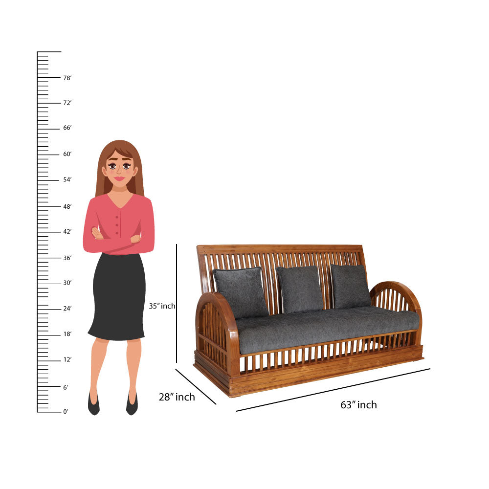 MAARK WOODEN SOFA SET (3+1+1) S-24 WCF