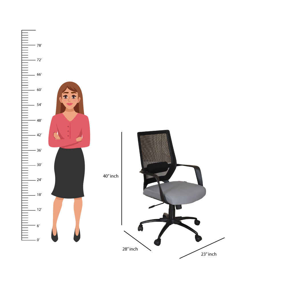 MAARK MEDIUM BACK OFFICE CHAIR 2080 BLACK COLOUR AS