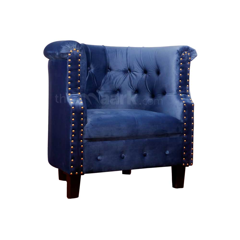 MAARK FABRIC SINGLE SEATER SOFA C TYPE LUX BLUE COLOUR