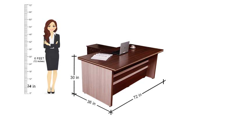 MAARK OFFICE TABLE 6 * 3 WITH SIDE UNIT