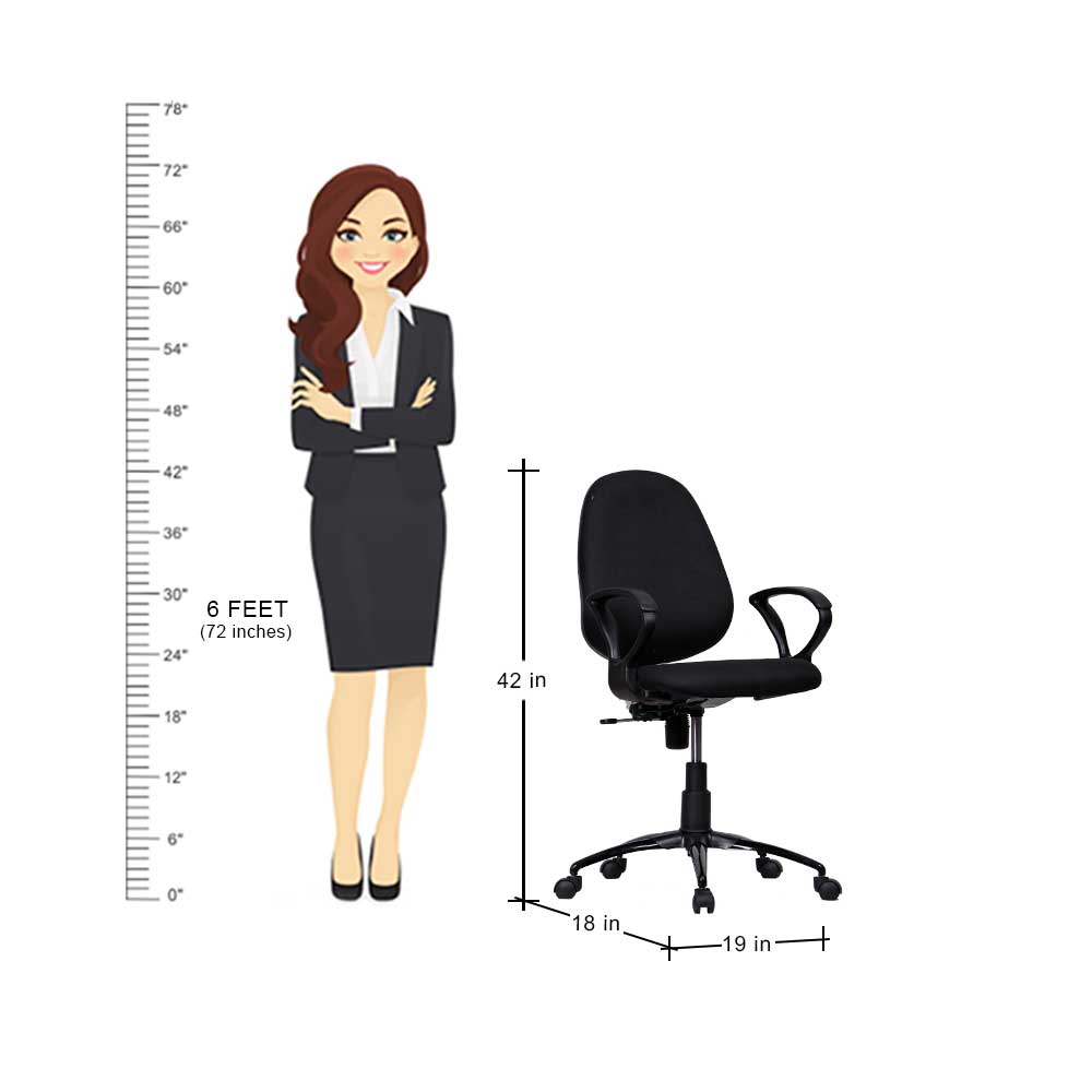 MAARK MEDIUM BACK OFFICE CHAIR WITH ABS BLACK COLOUR GF