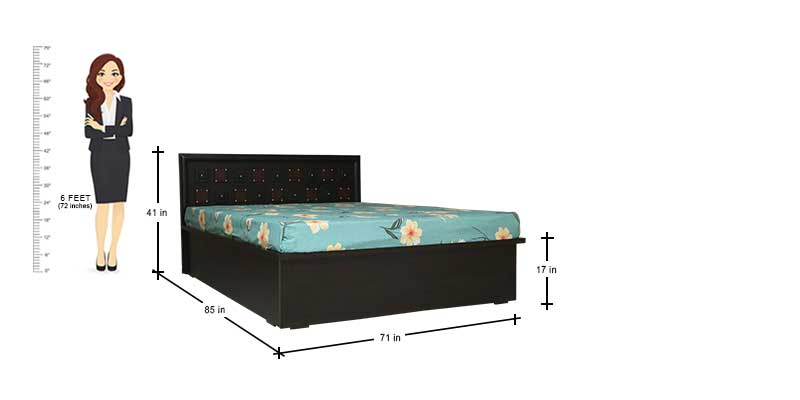 MAARK KING SIZE BED (6*6.5) BOX WOODY HYDROLIC WALNUT COLOUR