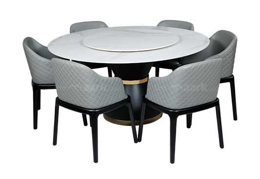 MAARK MARBLE TOP 6 SEATER DINING SET 150-A03 HT