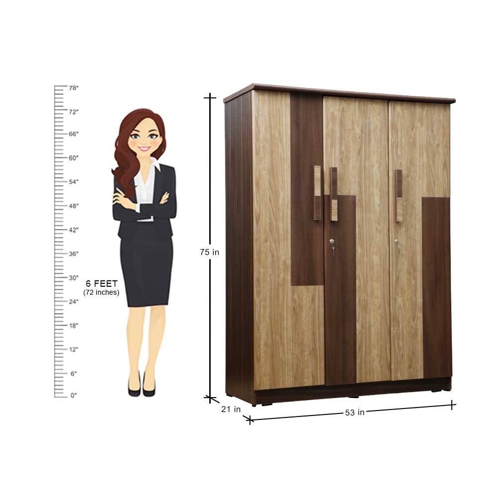 MAARK 3 DOOR WARDROBE PF PREMIUM
