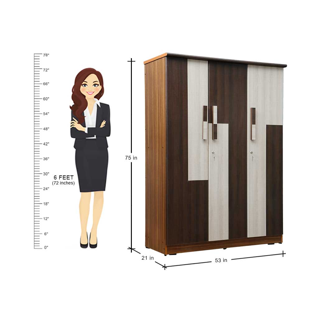 MAARK 3 DOOR WARDROBE PF PREMIUM