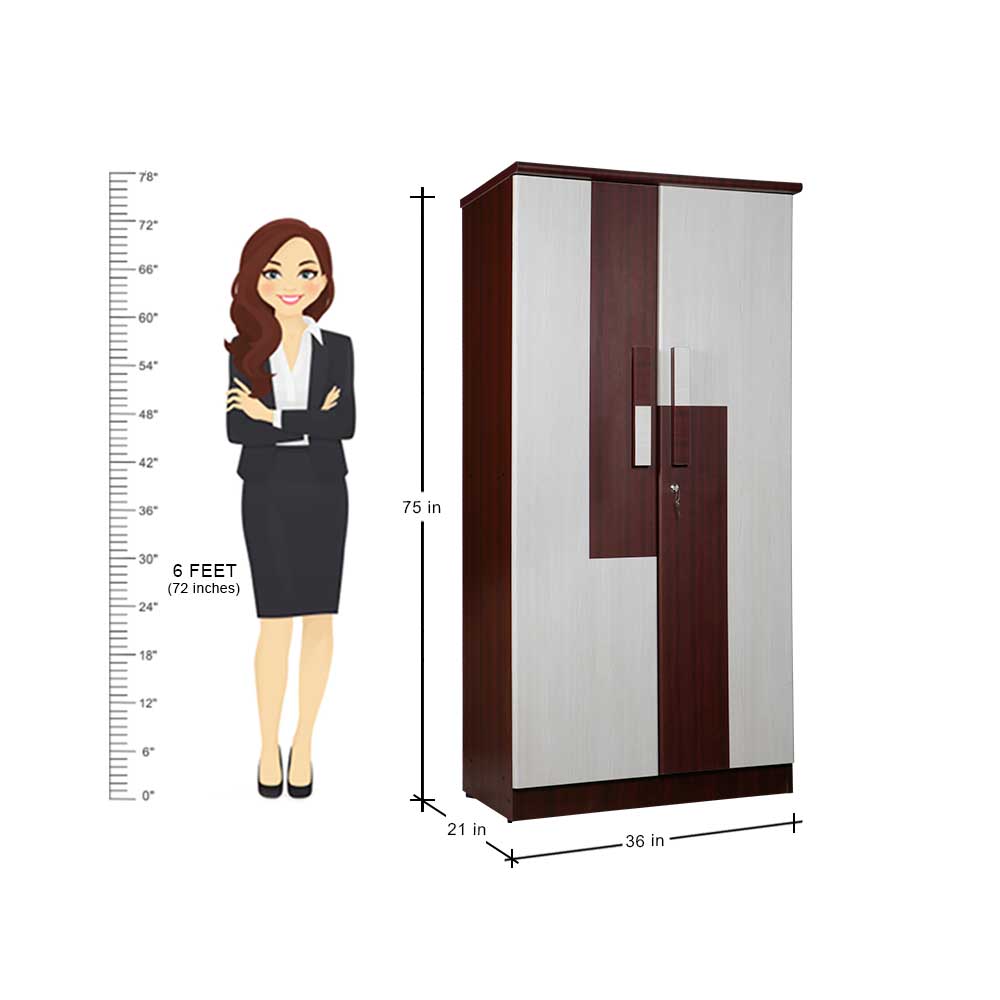 MAARK 2 DOOR WARDROBE PF PREMIUM