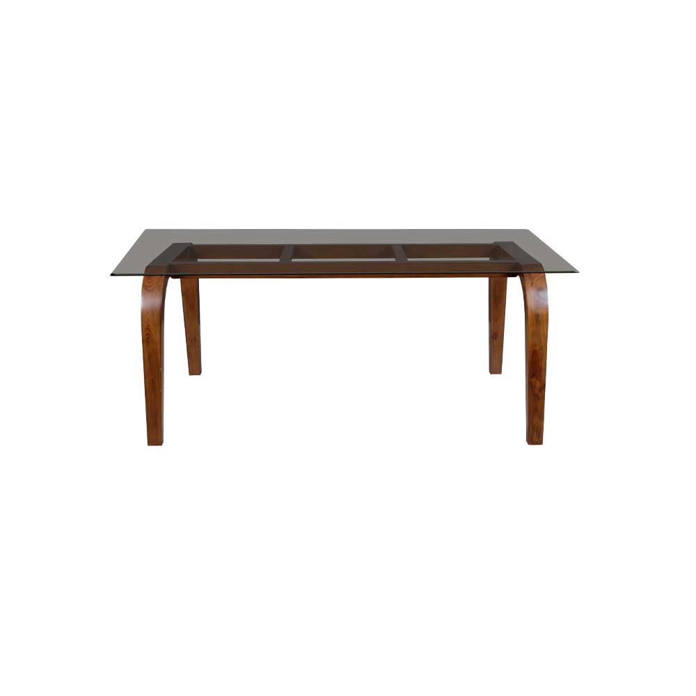 MAARK GLASS TOP 6 SEATER DINING SET C 6*3.5 RF