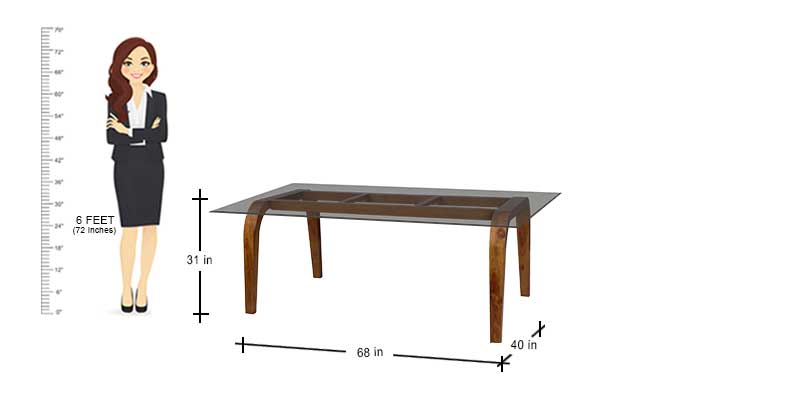 MAARK GLASS TOP 6 SEATER DINING SET C 6*3.5 RF