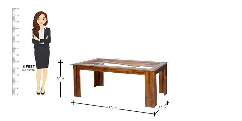 MAARK GLASS TOP 6 SEATER DINING SET COBRA RF