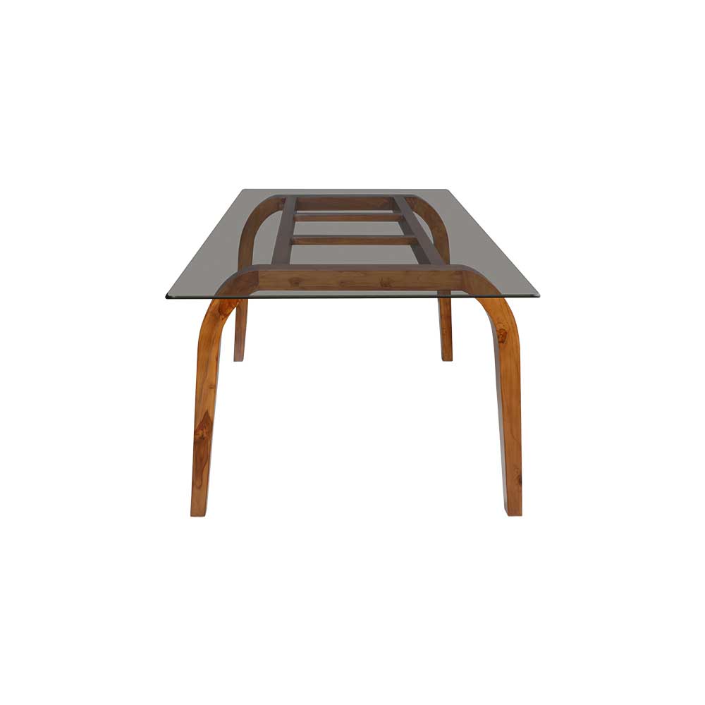 MAARK GLASS TOP 6 SEATER DINING SET C 6*3.5 RF